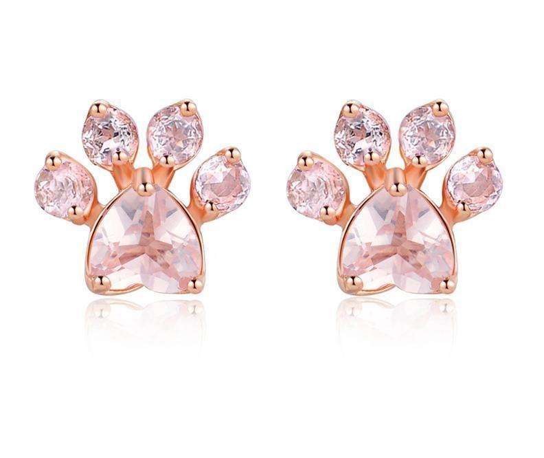 DOGGY HUB ROSE QUARTZ EARRINGS